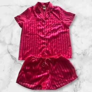 In Bloom by Jonquil Pink Striped Pajama Shorts Set Size Medium